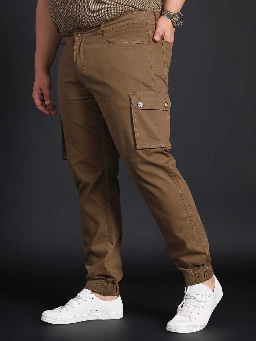 Men Plus Size Pacman Solid Trouser