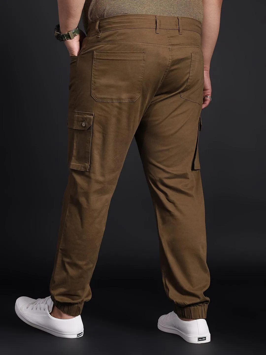 Men Plus Size Pacman Solid Trouser
