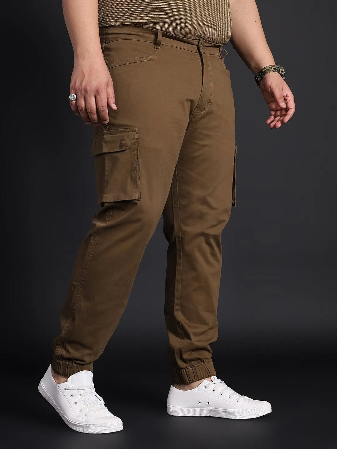 Men Plus Size Pacman Solid Trouser