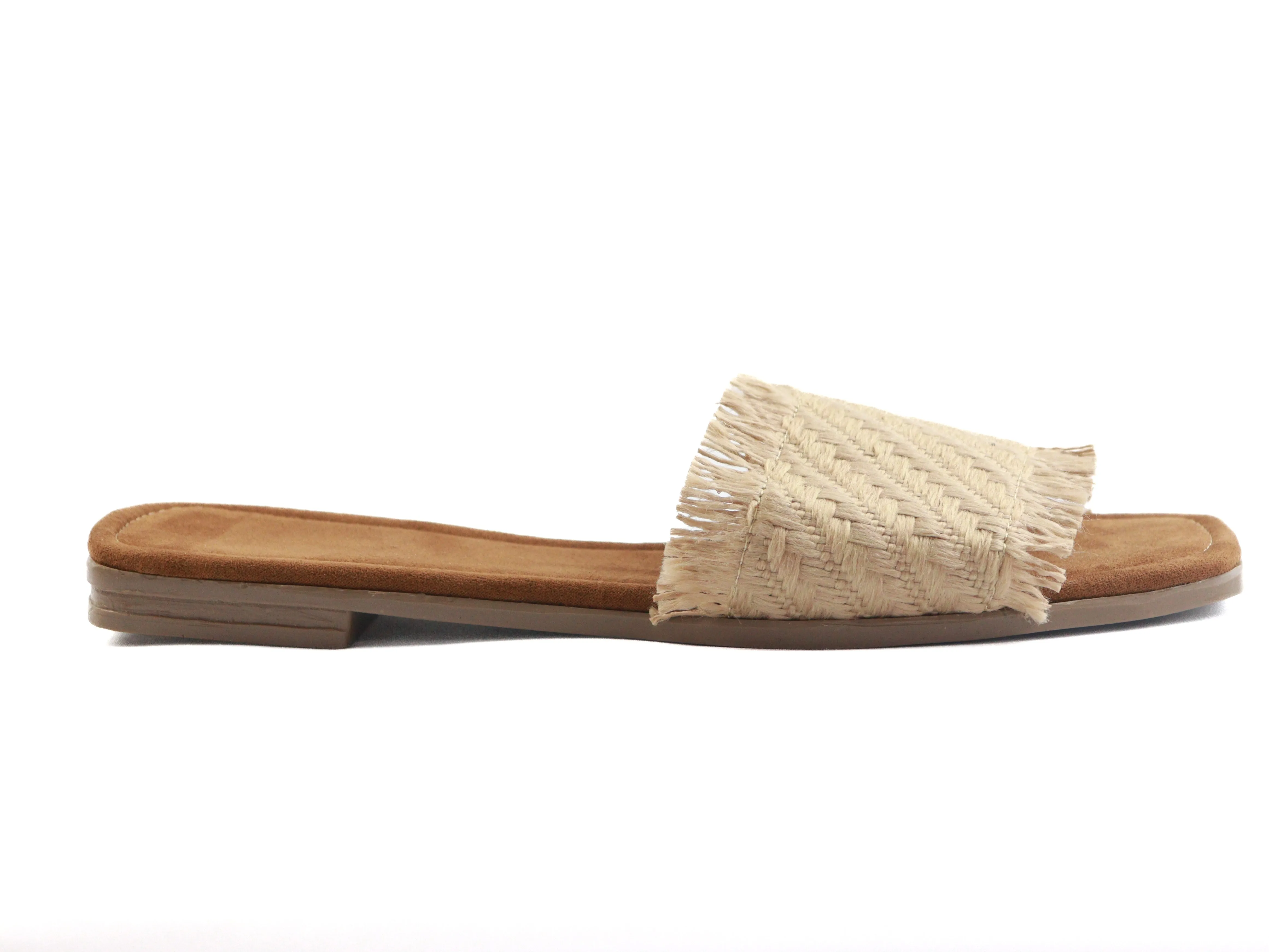 Natural Woven Slide Sandals - Rustic Comfort and Effortless Style