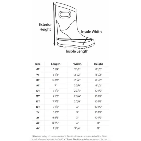 Oakiwear Kids Neoprene Rain Snow Boots, Black Thick 7mm