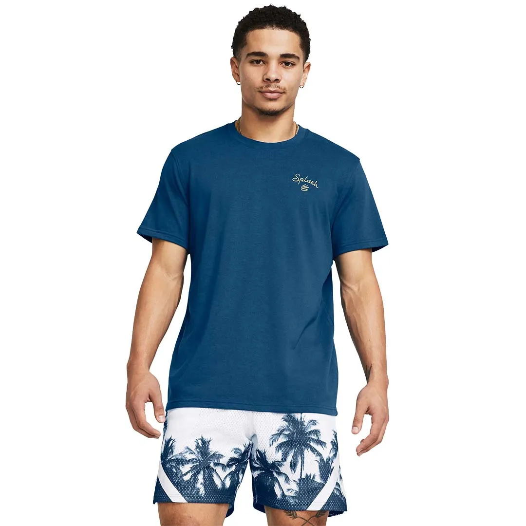 UA Men Curry Embroidered Splash T-Shirt | 1383379