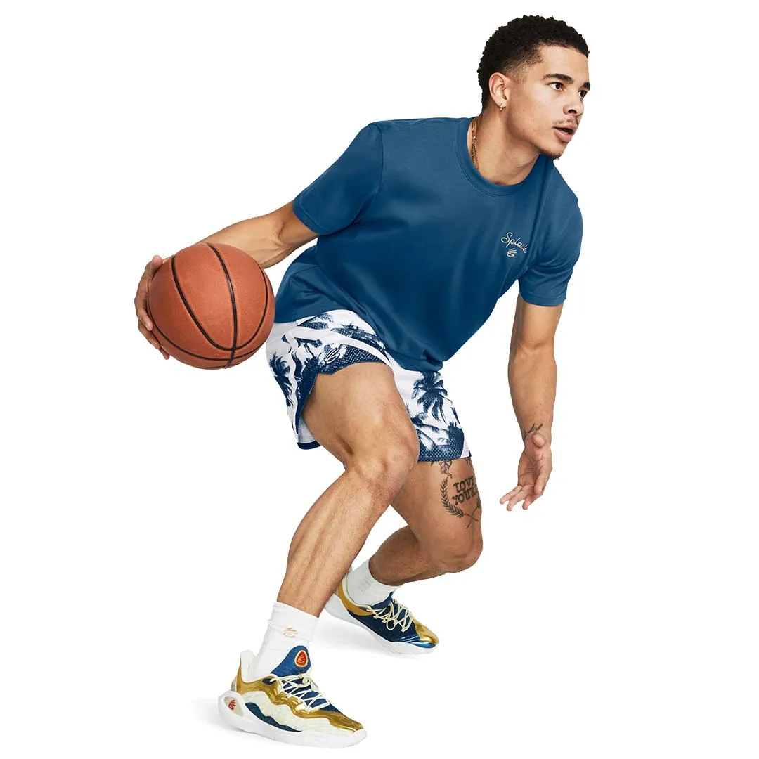 UA Men Curry Embroidered Splash T-Shirt | 1383379