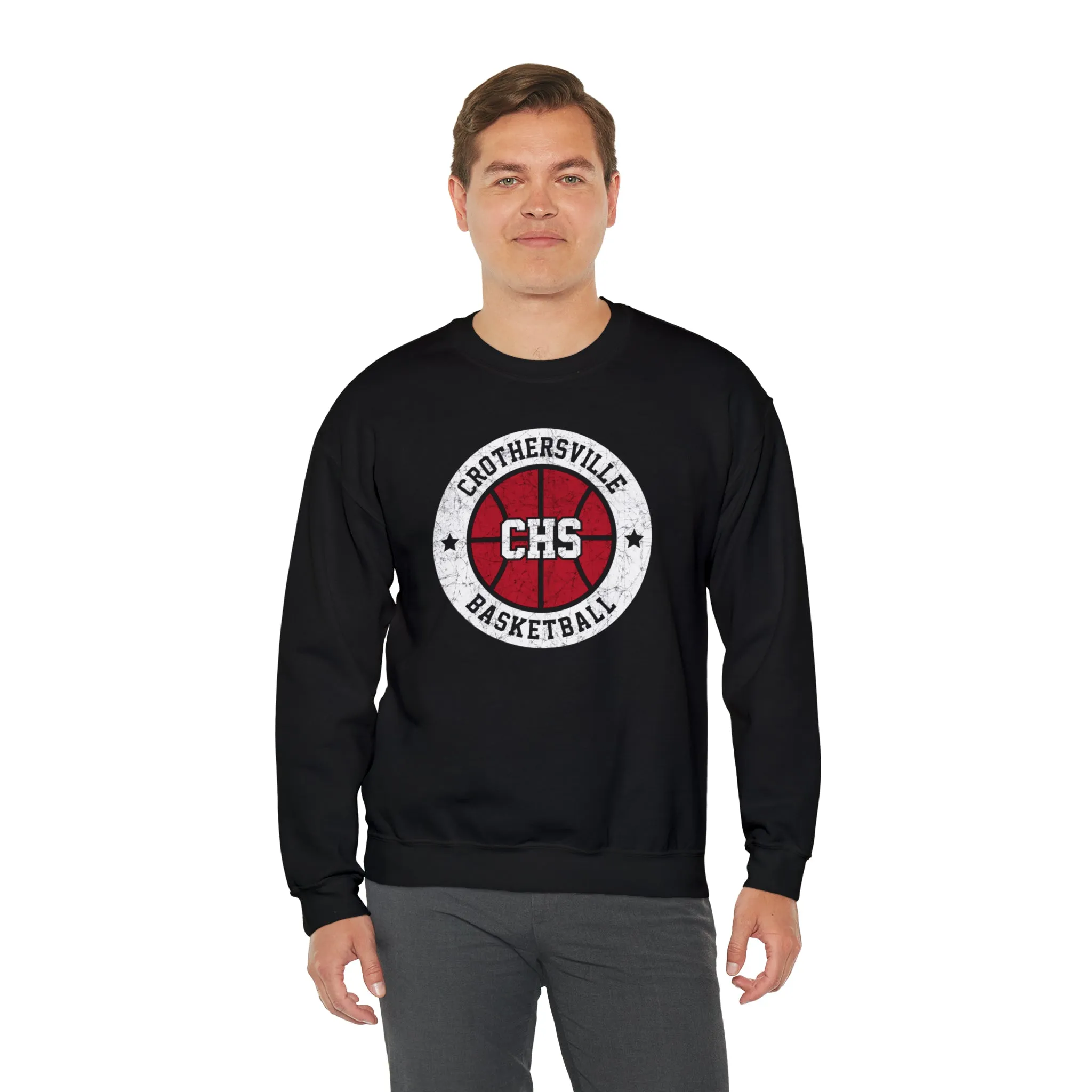 Vintage Crothersville Basketball Unisex Heavy Blend™ Crewneck Sweatshirt