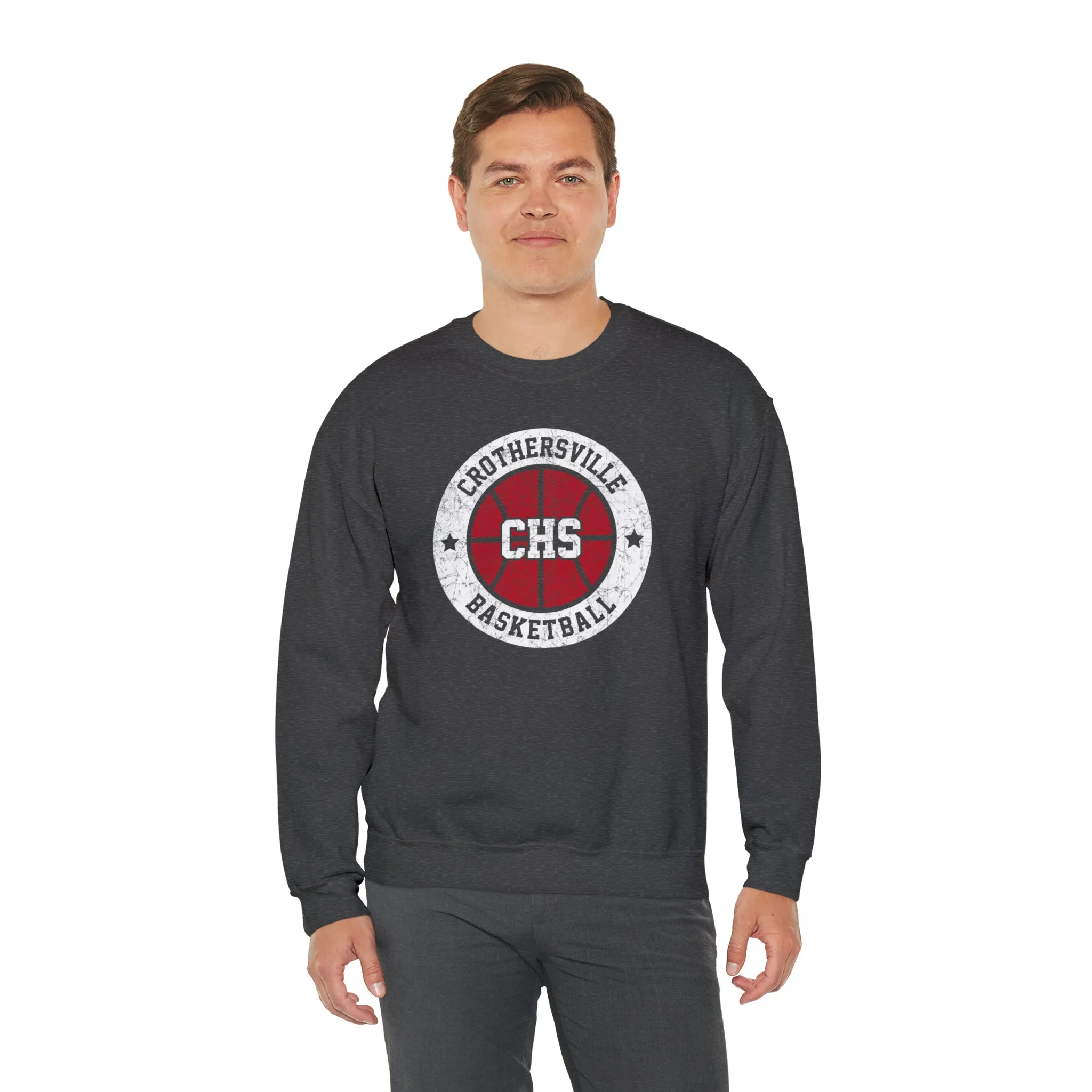 Vintage Crothersville Basketball Unisex Heavy Blend™ Crewneck Sweatshirt