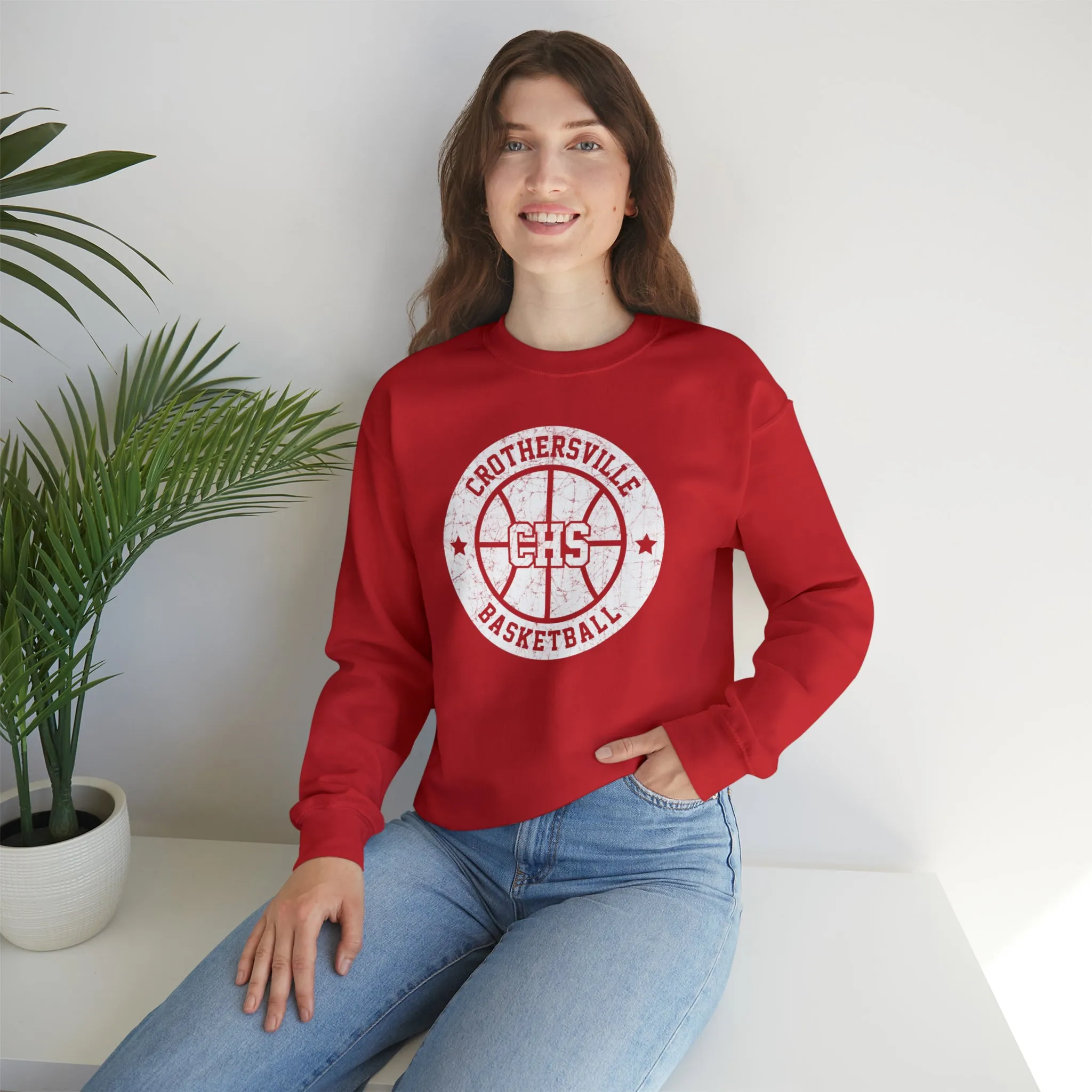 Vintage Crothersville Basketball Unisex Heavy Blend™ Crewneck Sweatshirt