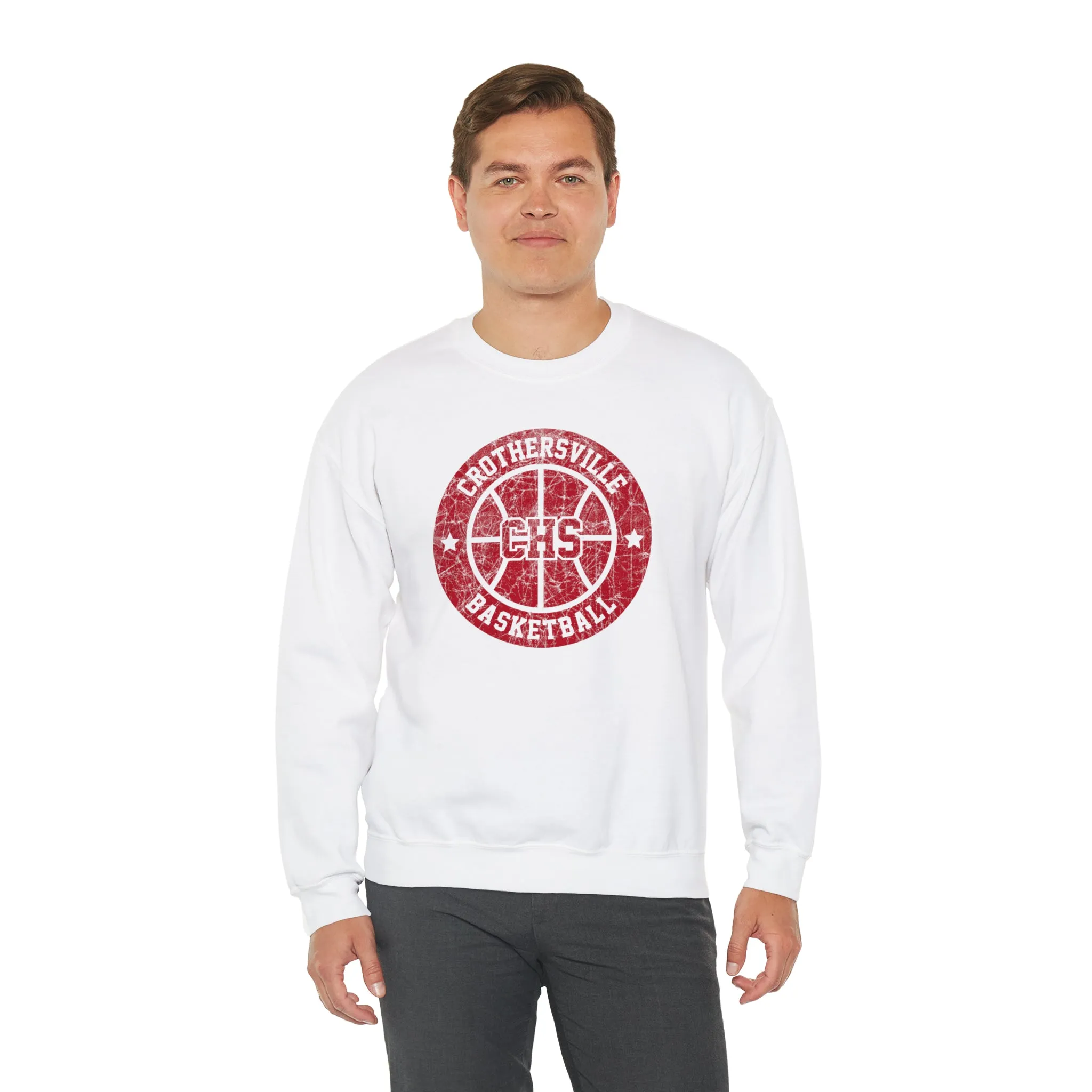 Vintage Crothersville Basketball Unisex Heavy Blend™ Crewneck Sweatshirt