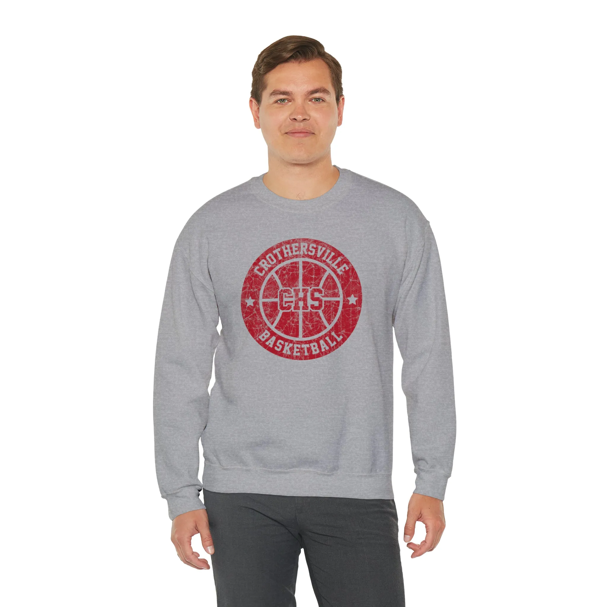 Vintage Crothersville Basketball Unisex Heavy Blend™ Crewneck Sweatshirt