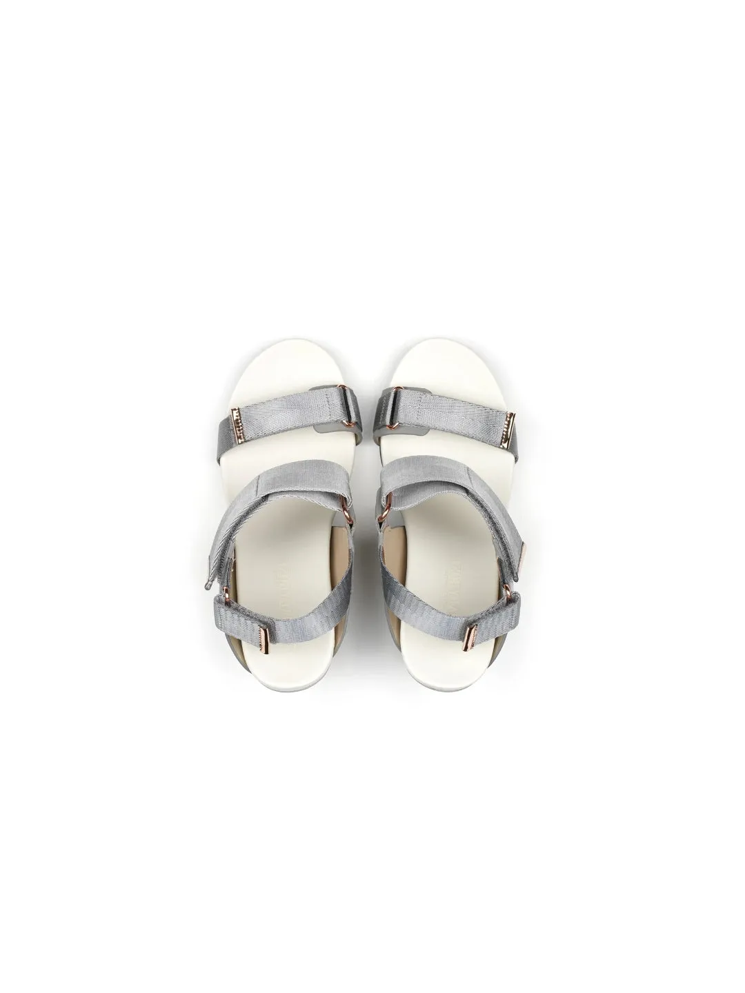 Zayla Silver Elevator Heel Strap Heel Sandal